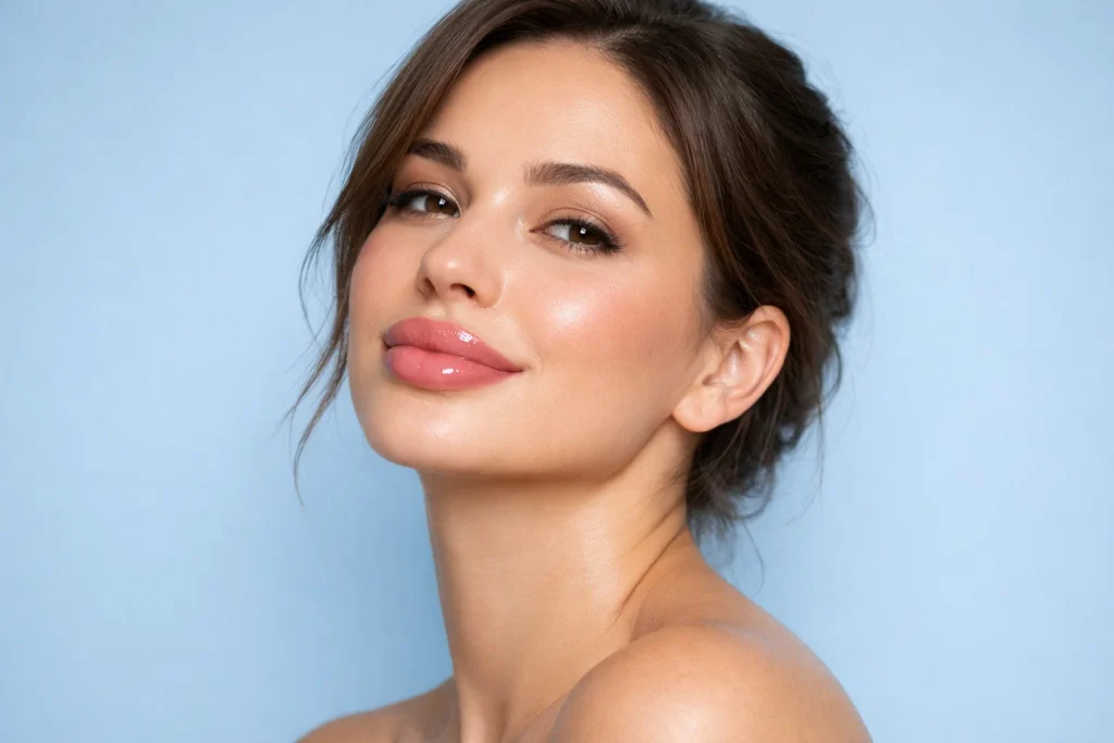 Natural lip enhancement benefits showing improved volume, hydration and definition from hyaluronic acid fillers.