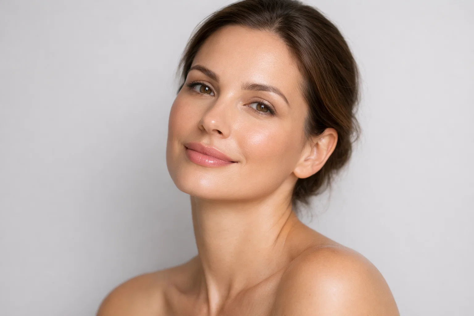 Woman with naturally enhanced facial features following hyaluronic acid filler treatment in London aesthetic clinic