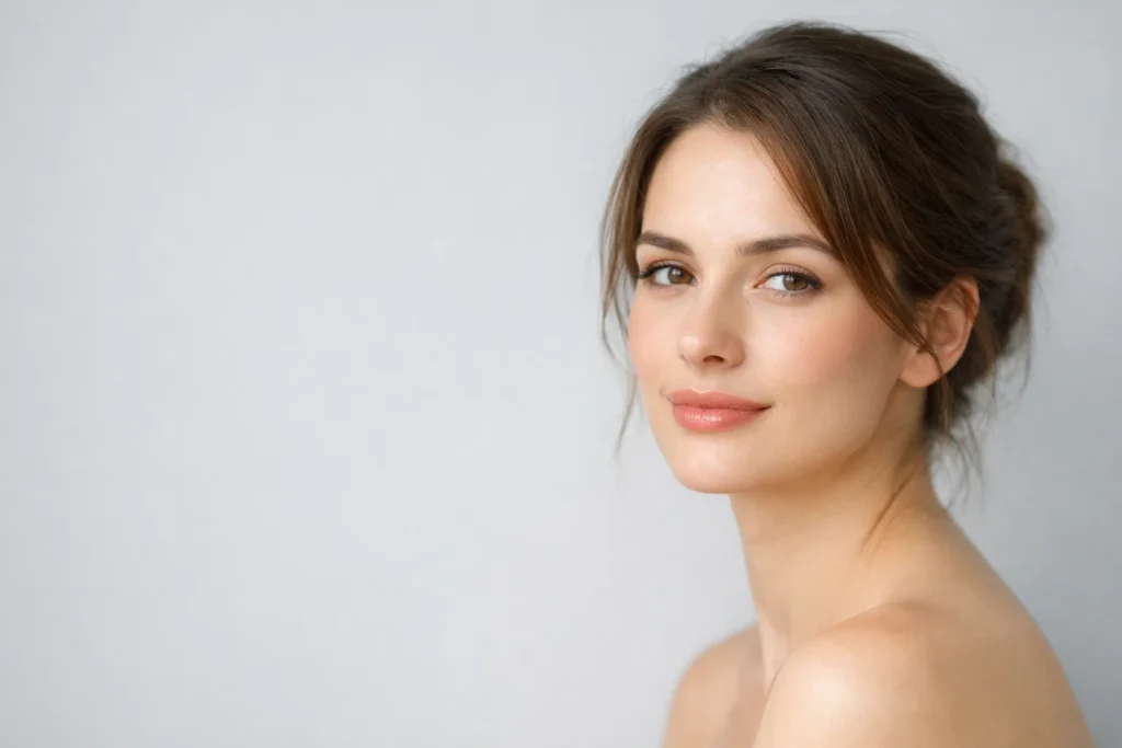 Woman showcasing the natural results achieved through hyaluron pen treatment process