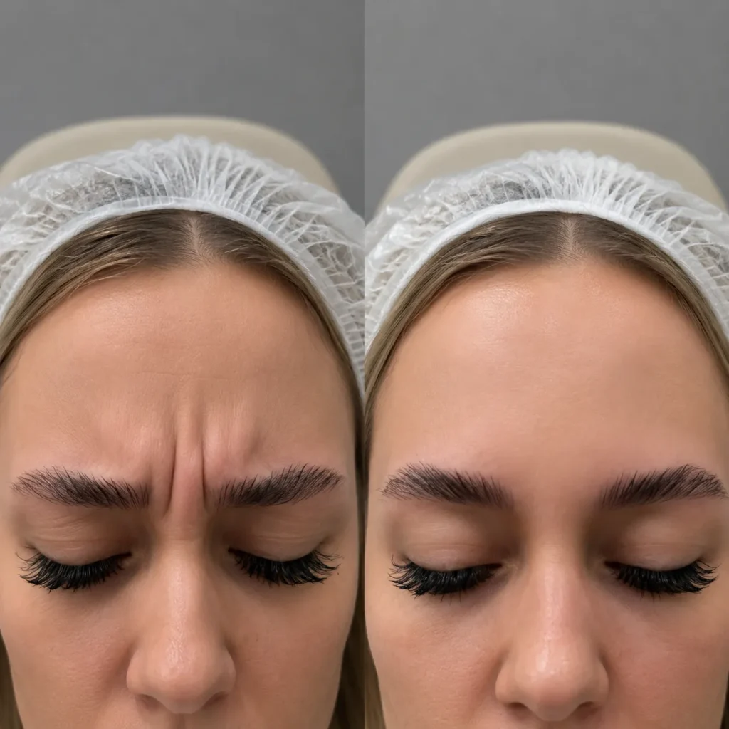 Benefits of forehead wrinkle relaxing treatment, including smoother skin, softer expression lines, and a refreshed appearance
