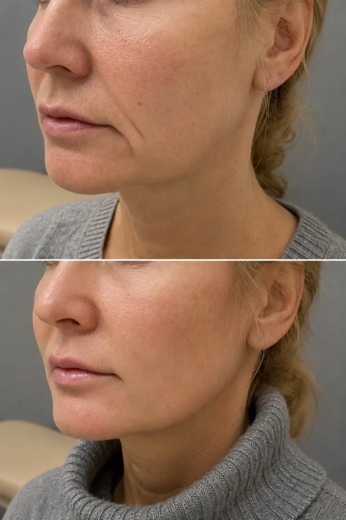 Different marionette line filler treatment options tailored to improve facial balance and rejuvenation
