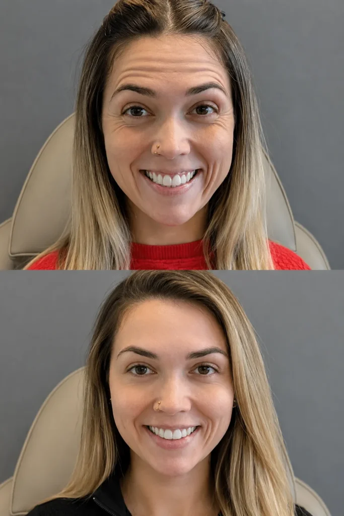 Botox treatment used to relax facial muscles and reduce expression lines and wrinkles