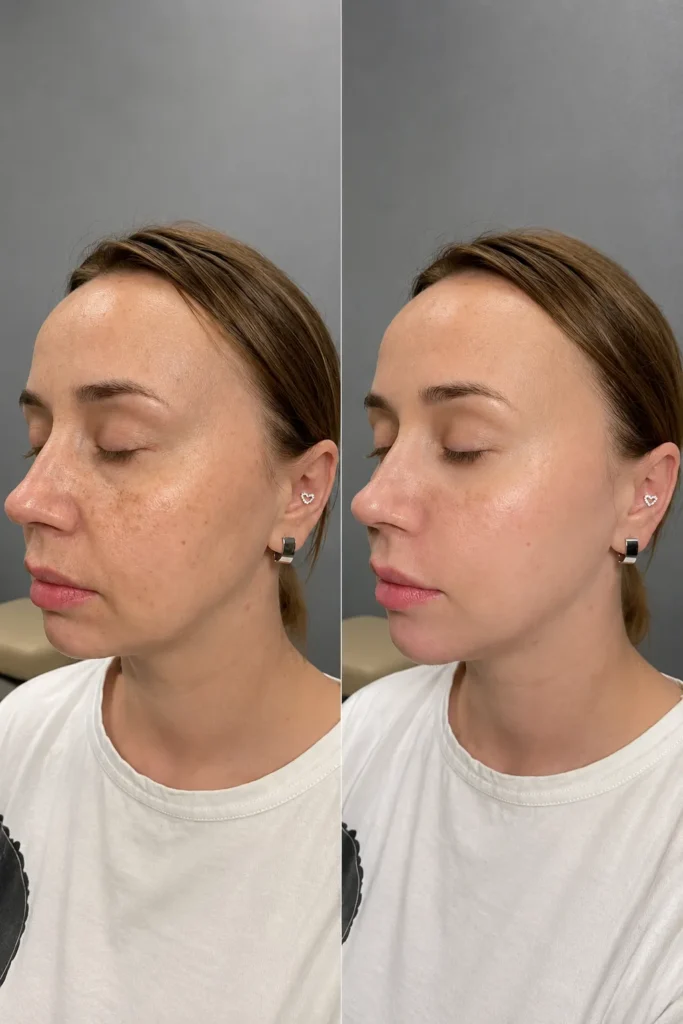 Dermal filler treatment designed to reduce marionette lines and restore a smoother facial appearance
