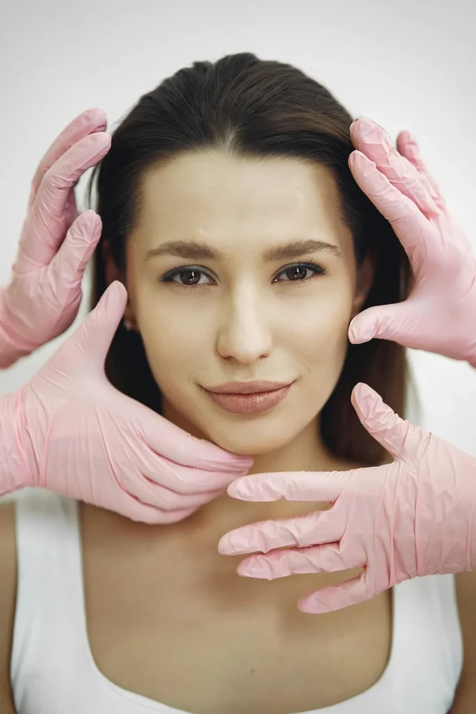 Woman reviewing information about botox treatment, side effects, safety, and common misconceptions.
