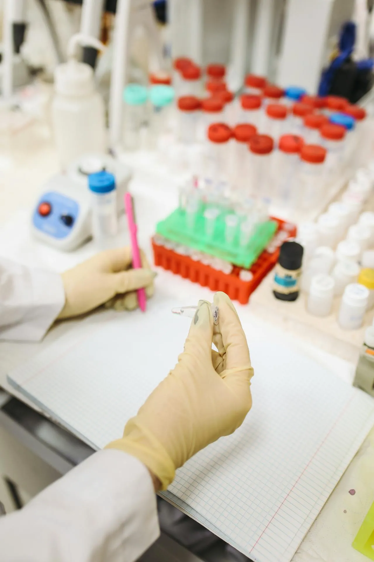 Scientific laboratory equipment and research setting representing the safety testing, regulatory review, and clinical evaluation of Botox treatments.