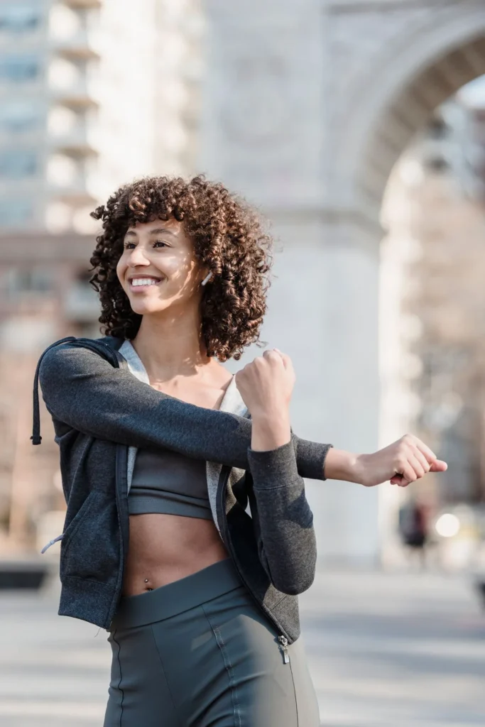 Woman preparing for cosmetic treatment while avoiding smoking and intense physical activity