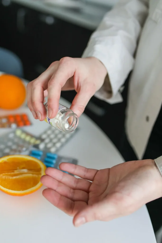 Collection of supplements and medications commonly avoided before lip filler injections