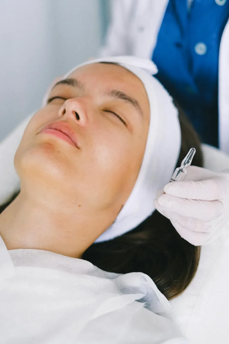 Aesthetic practitioner performing skin booster injections to improve facial hydration and skin quality