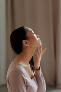 Woman with chin filler treatment results