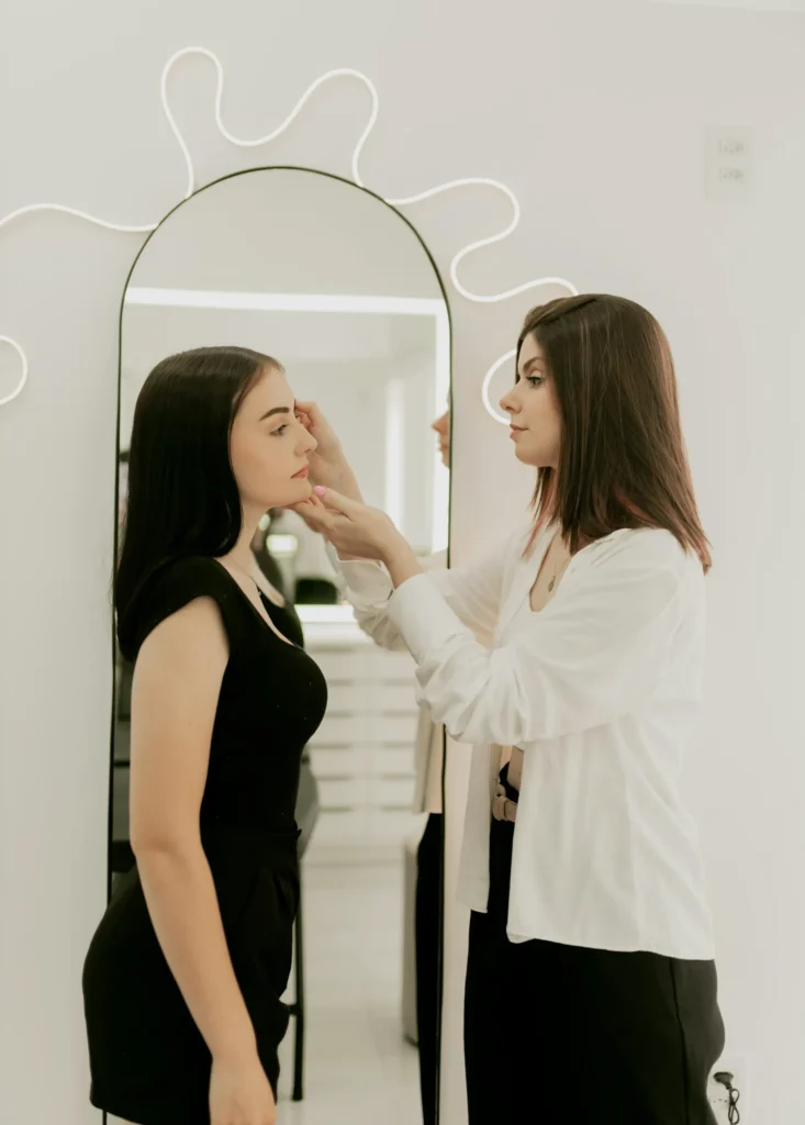 Patient attending a jawline filler consultation with an aesthetic practitioner