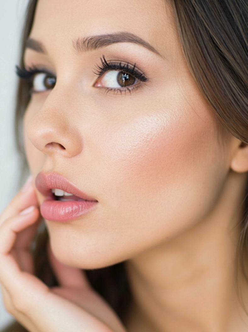 Signature lip filler example showing soft, symmetrical lip contouring.