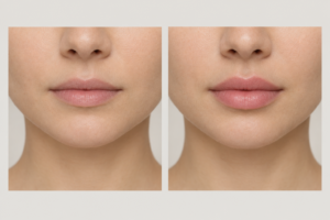Subtle 0.5ml lip filler natural enhancement illustration