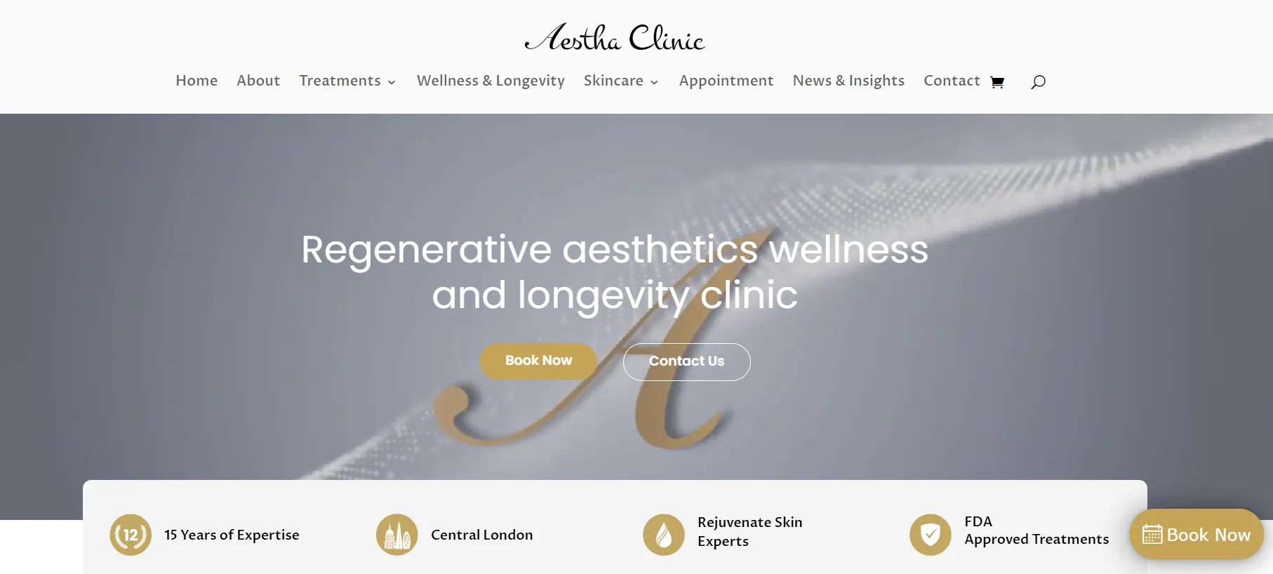 Aestha Clinic main page