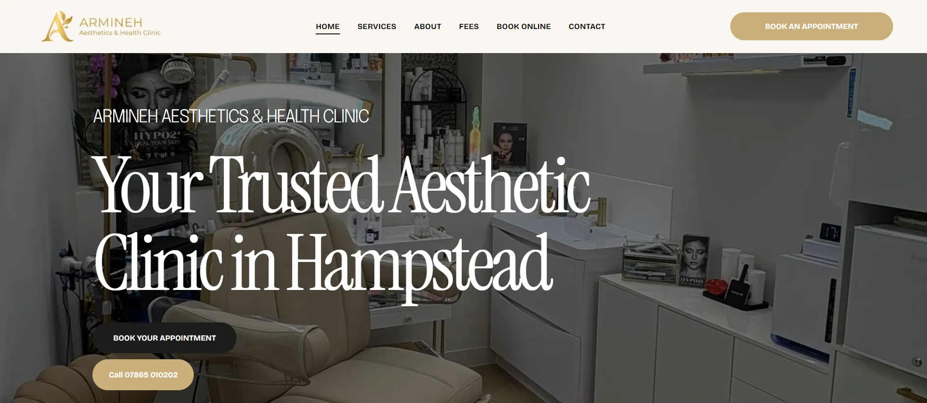 Armineh Aesthetics & Health Clinic main page
