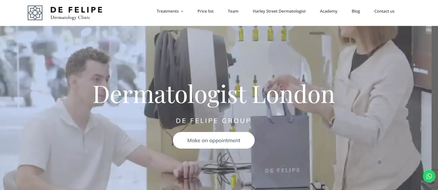 De Felipe Dermatology Clinic main page