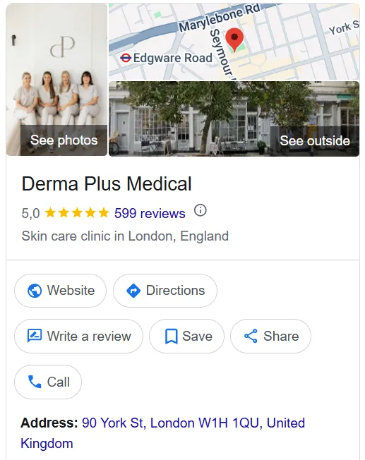 Derma Plus Medical Google Maps profile