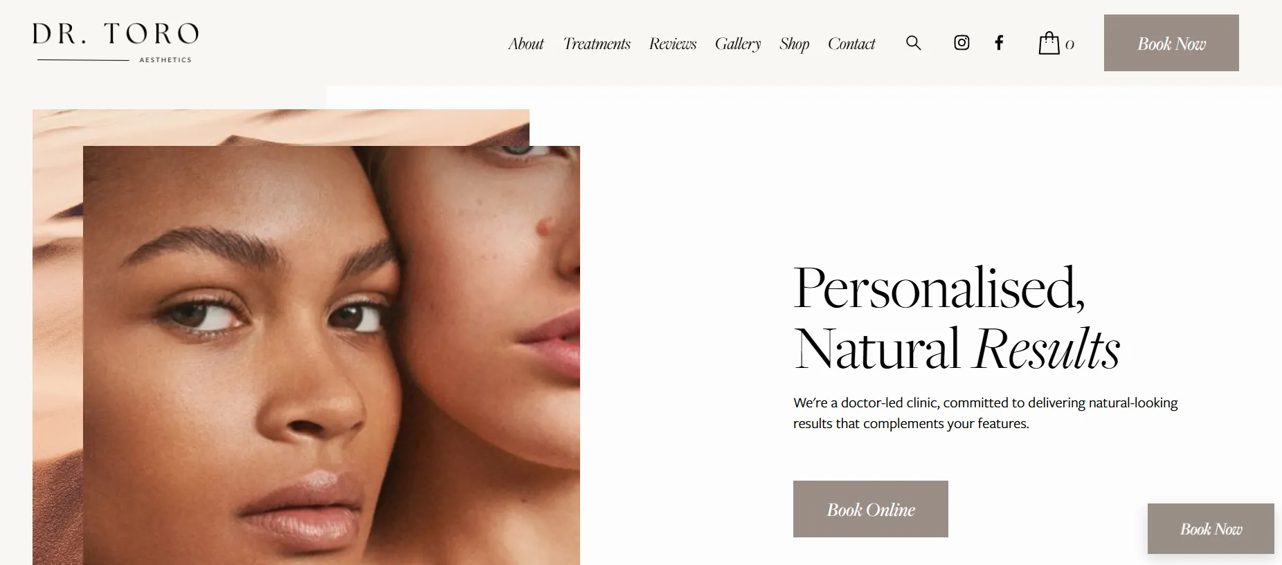 Dr Toro Aesthetics main page
