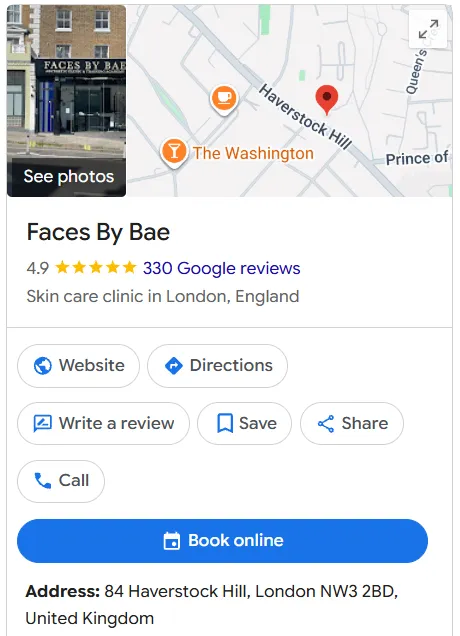 Faces By Bae Google Maps profile