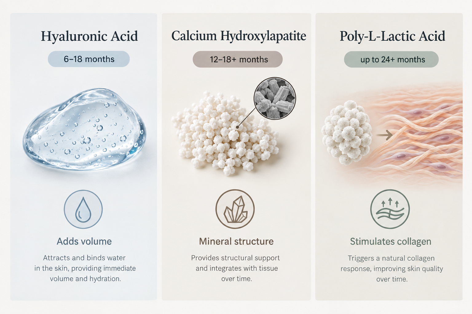 Comparison of dermal filler types and their longevity ranges
