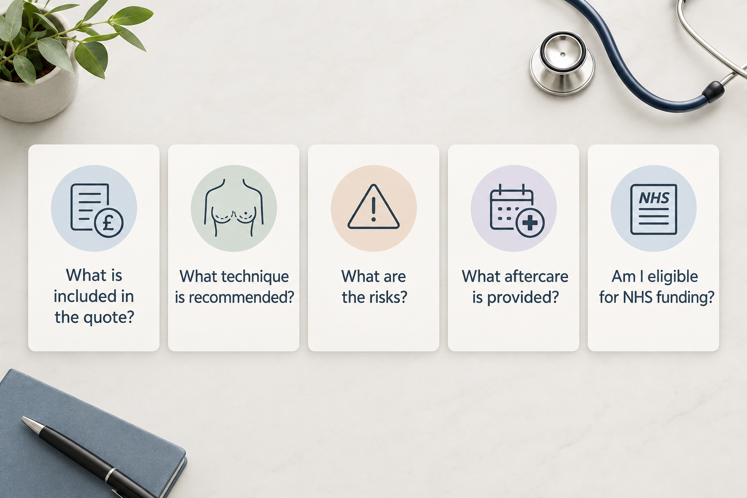 Checklist of important questions to ask a plastic surgeon before breast reduction surgery