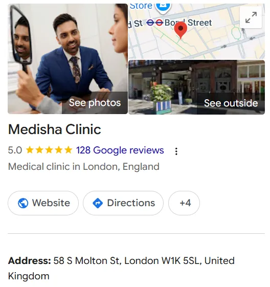 Medisha Clinic Google Maps profile