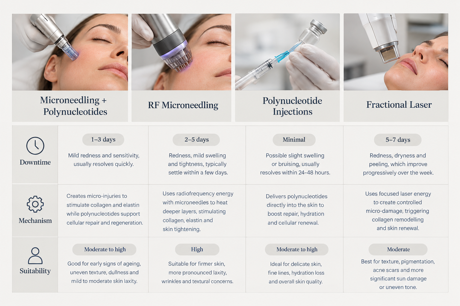 Comparison of microneedling with polynucleotides versus alternative skin repair treatments