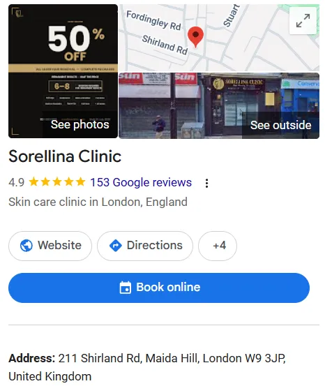 Sorellina Clinic Google Maps profile